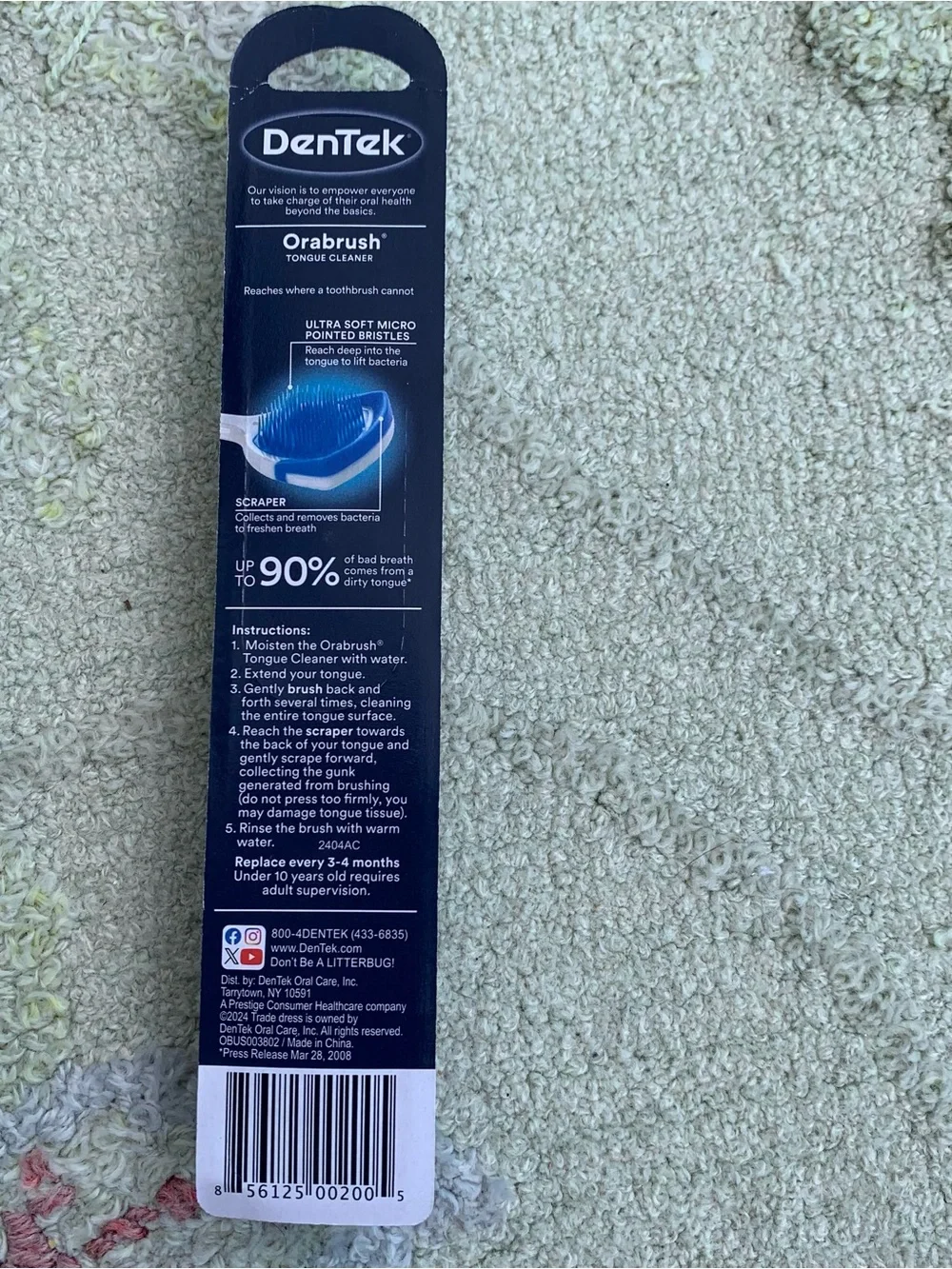 Lot of 2 DenTek Orabrush Fresh Breath Tongue Cleaner